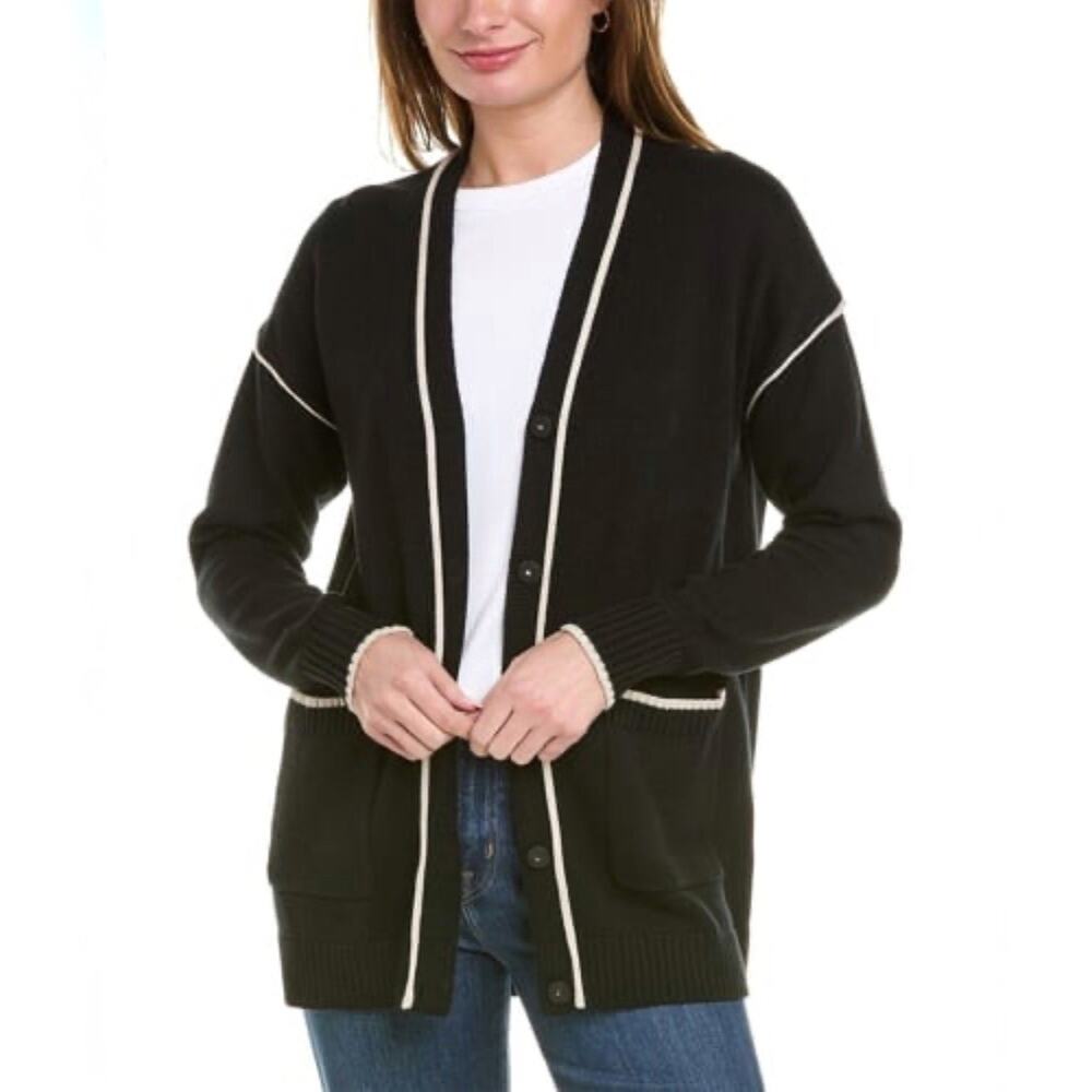Cabi #5633 Women's Black Long Sleeves Comfort Cardigan Sweater Size S
